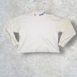 Vintage Denver Broncos Mock Neck Long Sleeve Shirt White Embroidered Collar